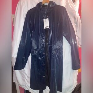 Rains Women's Navy Raincoat Rain Jacket electric blue XXL